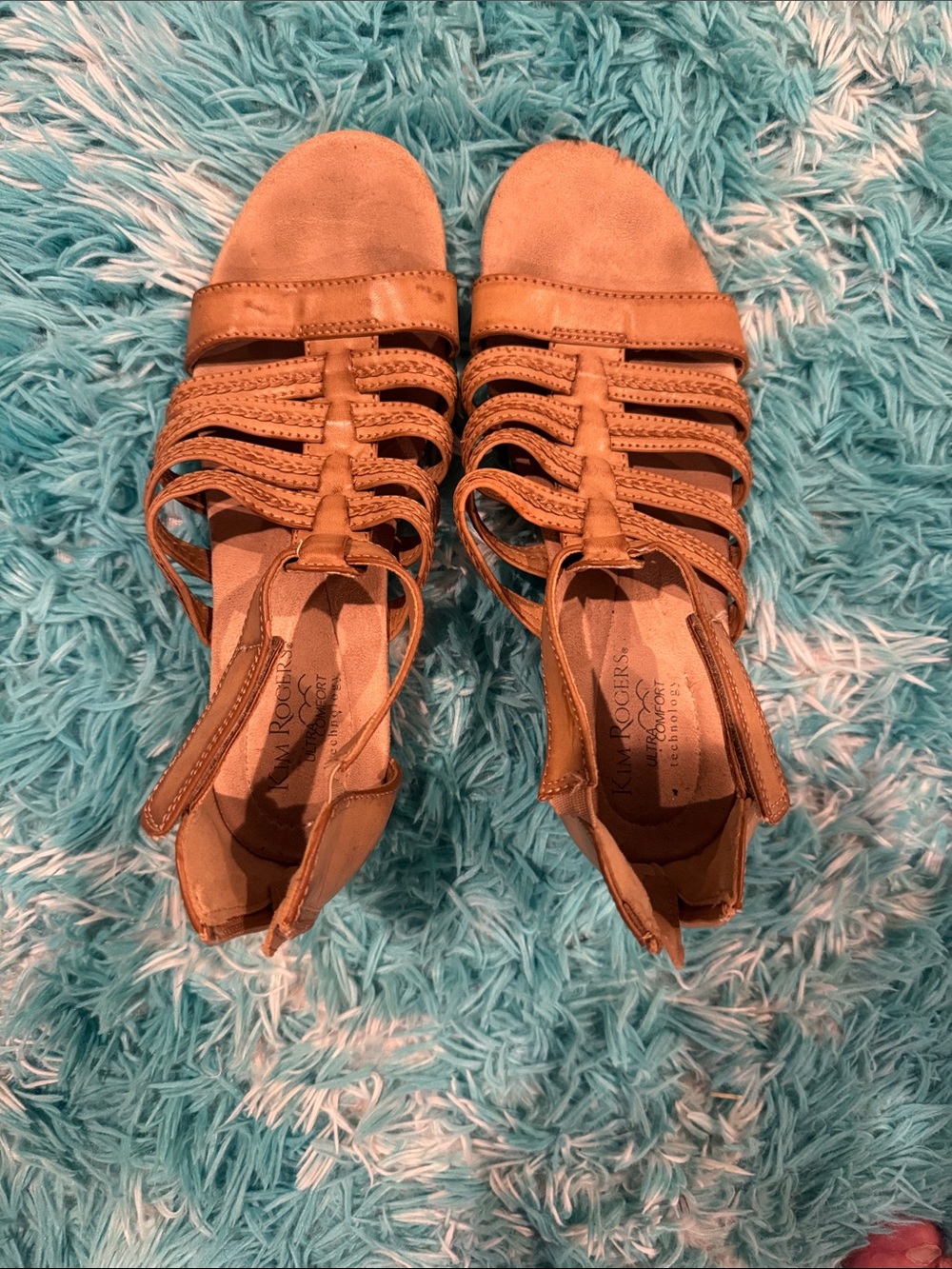 Kim Rogers Tan Strappy Gladiator Sandals - Women's